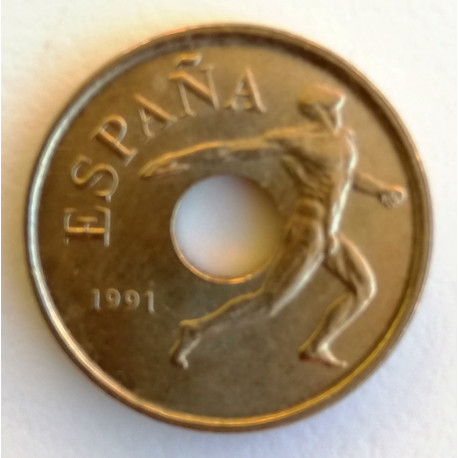 25 PESETAS 1991 EMBLEMA OLIMPICO