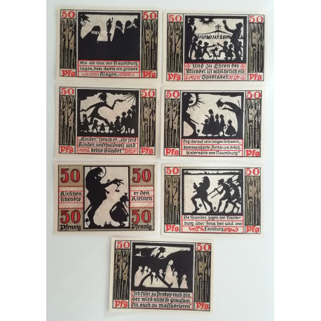 7 billetes NOTGELD 1920