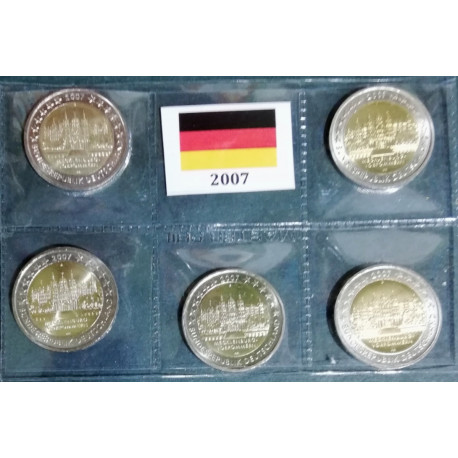 Serie de 5 monedas de 2 € ALEMANIA 2007