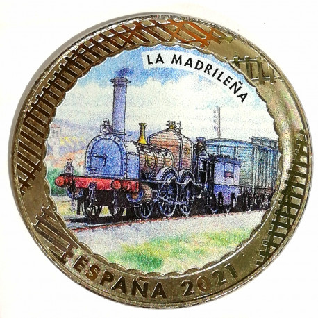 Album y 5 monedas de trenes