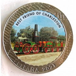 Album y 5 monedas de trenes