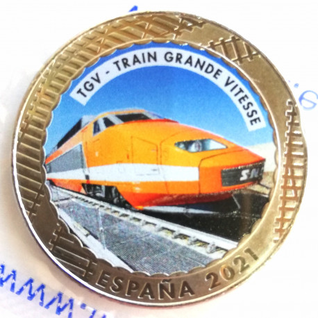 Album y 5 monedas de trenes
