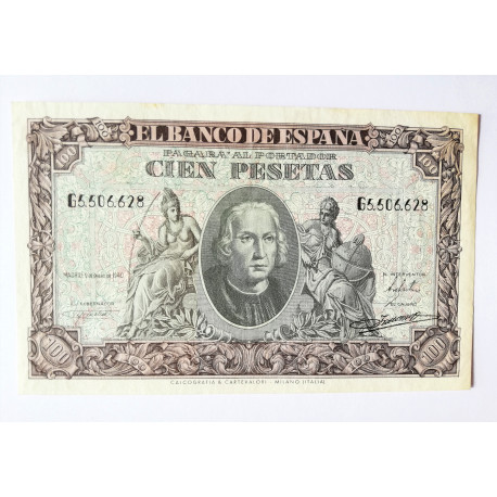 100 PESETAS 9 ENERO 1940