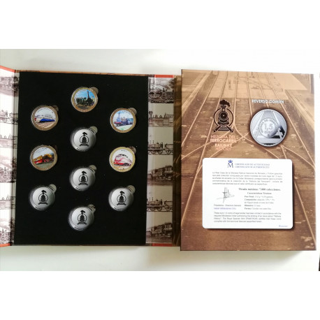 Album y 5 monedas de trenes