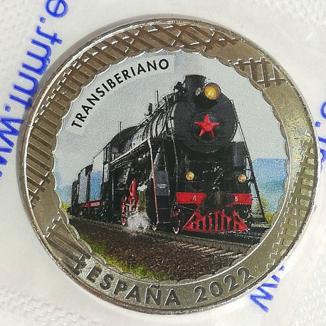 Album y 5 monedas de trenes