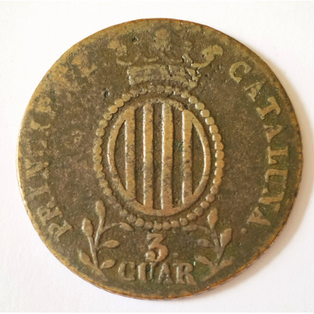 3 cuartos Isabel II Cataluña 1841