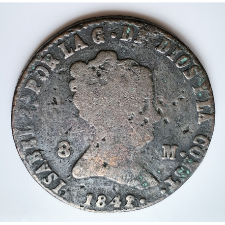 8 maravedís 1841 Isabel II