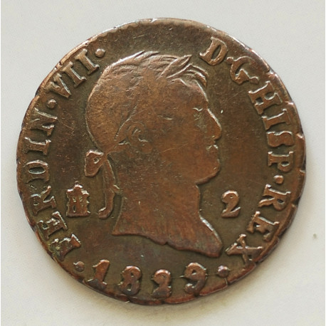 2 maravedís de Fernando VII 1829