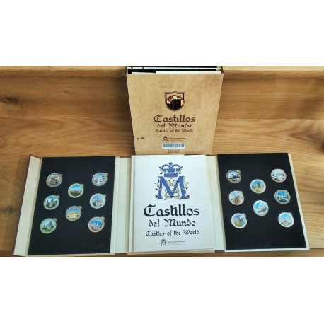 Libro colección de 16 monedas de castillos del mundo
