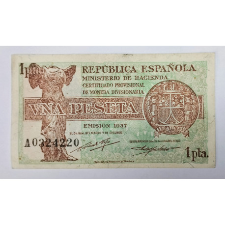 BILLETE DE 1 PESETA DE 1937