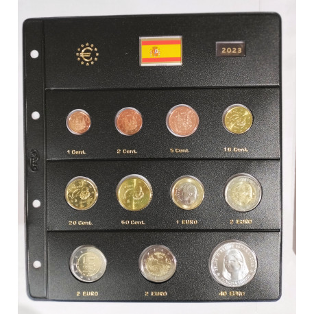 Funda Pardo y colección euros España completa de 2023