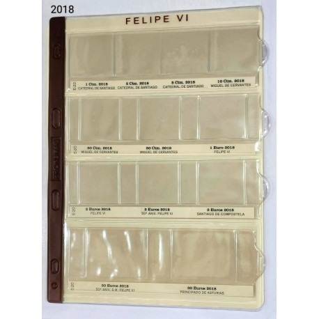Funda para monedas de la serie euro España del año 2018