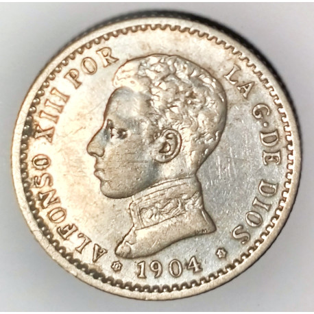 50 céntimos de Alfonso XIII de 1904*4