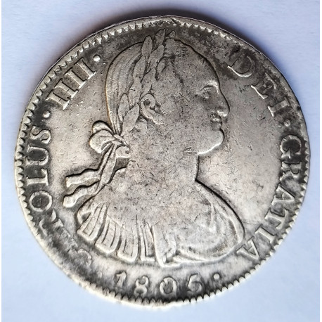 8 Reales Carlos IV 1805 Mx