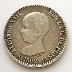 5 PESETAS ALFONSO XIII 1892 PGM