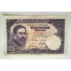 25 PESETAS 22 JULIO 1954