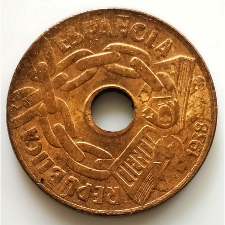 25 CÉNTIMOS 1938 COBRE