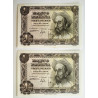 Pareja de billetes de 1 pts 1951