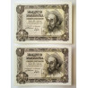 Pareja de billetes de 1 pts 1951
