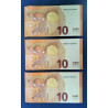 3 billetes de 10 € VA Dragui