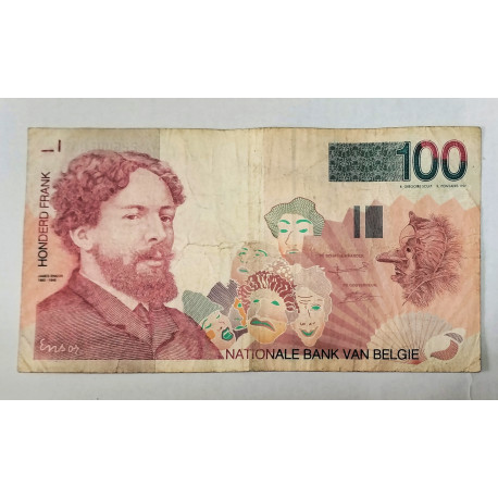 Billete de 100 francos Bélgica James Ensor 
