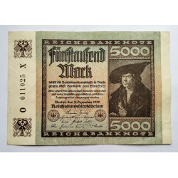 Billete de 5.000 marcos de Berlín 1922