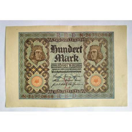 Billete de 100 Marcos Alemania 1920