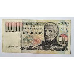 100.000 pesos de Argentina Gral San Martín