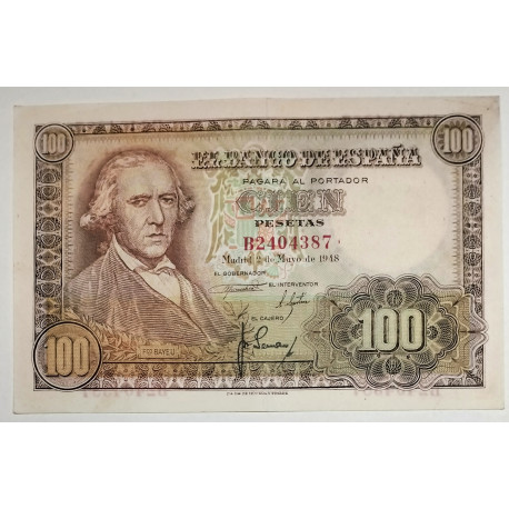 100 pesetas de Francisco Bayeu 1948