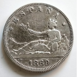 2 pesetas de plata de 1869*69