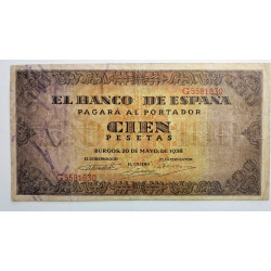 100 PESETAS 20 MAYO 1938