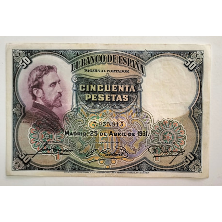 50 PESETAS 25 ABRIL 1931