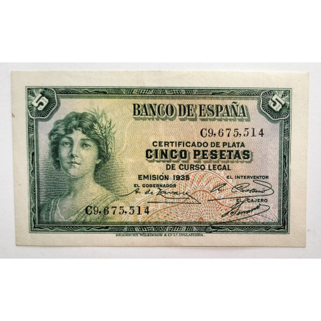 BILLETE DE 5 PESETAs DE 1935
