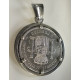 Moneda de plata de Amadeo engarzada en plata 1871*74