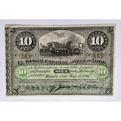 10 pesos isla de Cuba 1896