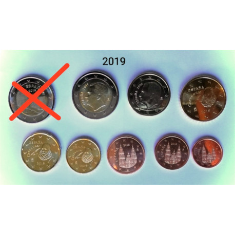 Serie de 8 monedas de España 2019