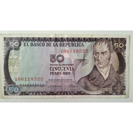 Colombia 50 pesos oro 1974