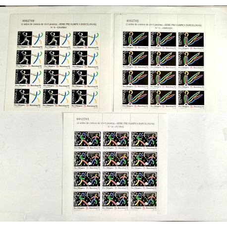 3 pliegos Barcelona 92.III Serie Pre-olimpica