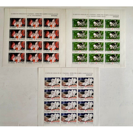 3 pliegos Barcelona 92.IV Serie Pre-olimpica