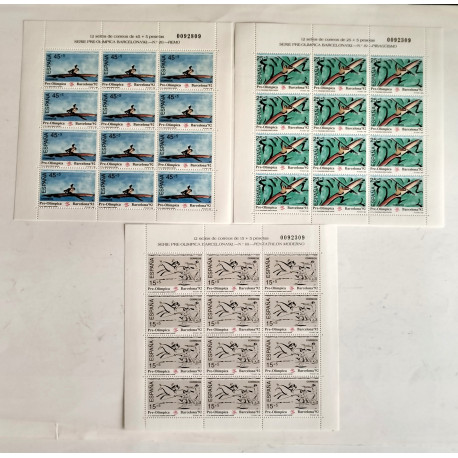 3 pliegos Barcelona 92.VI Serie Pre-olimpica 1991