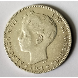 1 pesetas Alfonso XIII 1901