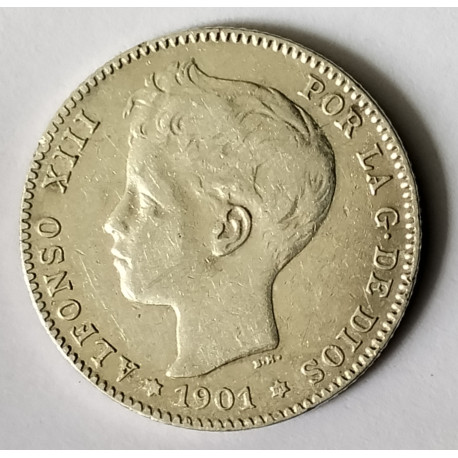 1 pesetas Alfonso XIII 1901