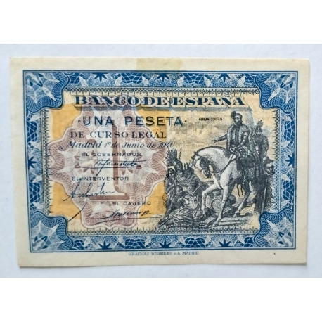 1 Peseta junio 1940 Hernán Cortés