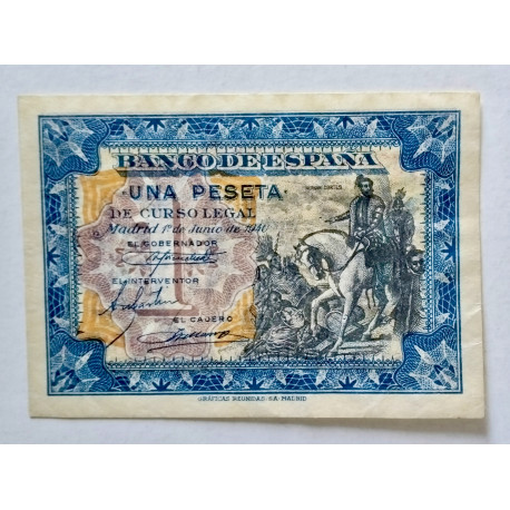 BILLETE DE 1 PESETA DE 1937