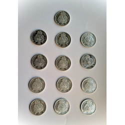 13 Monedas de plata de 50 centimos Alfonso XIII de 1926