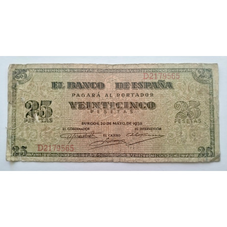 25 Pesetas Mayo de 1938
