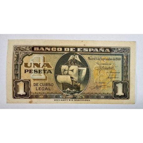Billete de 1 peseta 1940