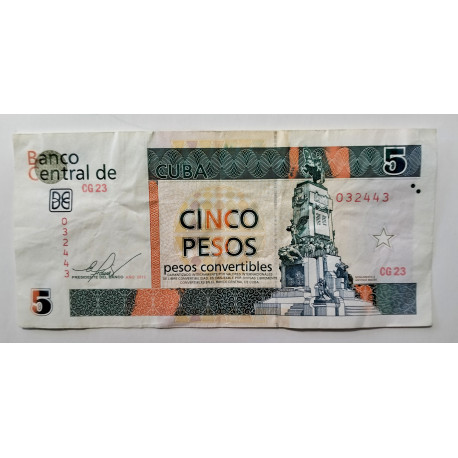 Cuba 5 pesos convertibles 2012