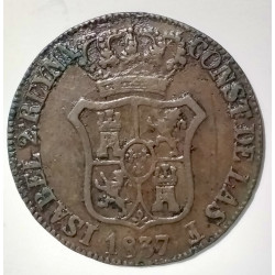 6 cuartos de Isabel II 1837 Cataluña