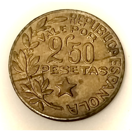 1937 Consejo municipal de Menorca 2,50 pesetas